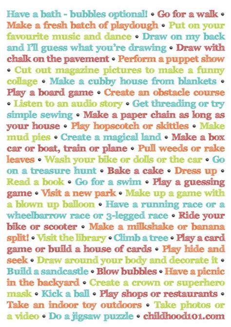 Printable List Of Screen Free Play Ideas 45 Things To Do Instead Of