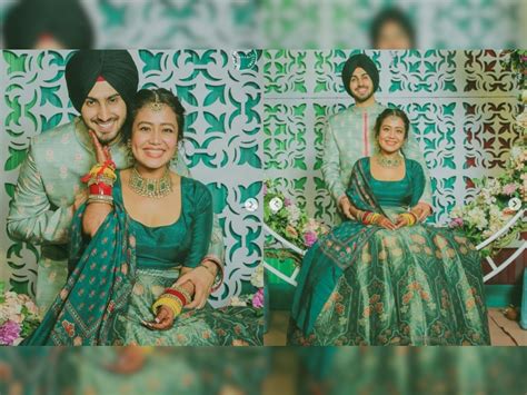 Nehu Da Vyah Neha Kakkar Rohanpreet Singh Mehendi Photos Out Couple Stuns In Colour