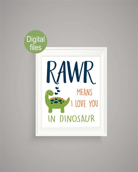 Dinosaur Wall Decor Rawr Means I Love You In Dinosaur Nursery Etsy