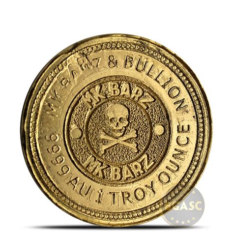 Buy 1 Oz Gold Round Mk Barz Pirate Treasure Spanish Doubloon 9999 Fine