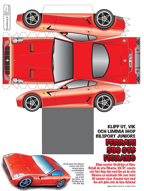 11new Ferrari 458 Italia Car Papercraft Template Onlyhats