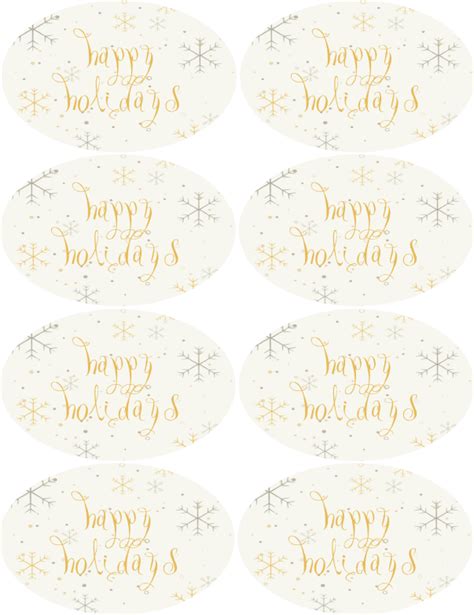 Christmas And Holiday Assorted Circle And Oval Labels Free Printable