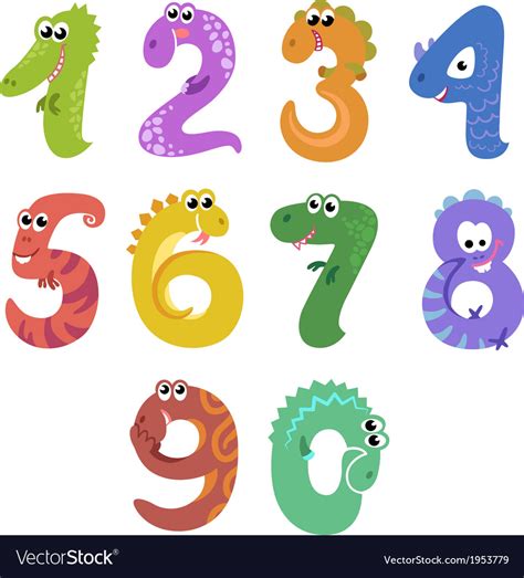 Numbers Like Dinosaurs Royalty Free Vector Image