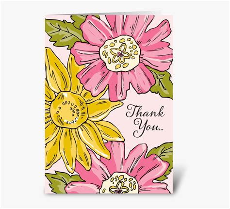 Floral Thank You Greeting Card Sunflower Free Transparent Clipart