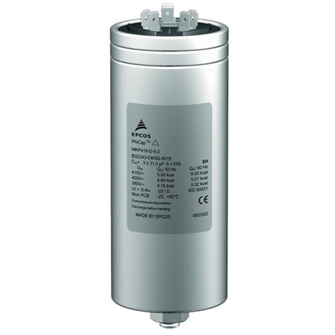 Cylindrical Epcos 25 Kvar Phicap Power Capacitor 5060 Hz Rs 210