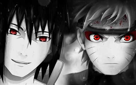 Download Wallpapers Naruto Uzumaki Sasuke Uchiha Close Up Guys With Red Eyes Ninja