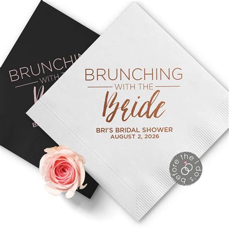 Personalized Bridal Shower Napkins Brunching With The Bride Party