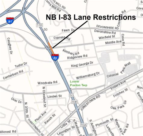 Lane Restrictions Planned For Northbound I 83 Near Harrisburg Penndot