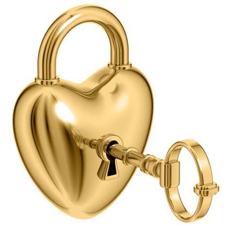 Gold Heart Lock Symbols And Emoticons