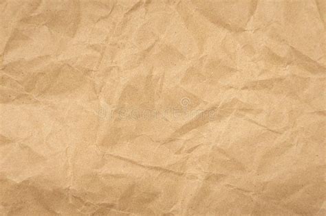 Crumpled Brown Paper Texture Vintage Background Stock