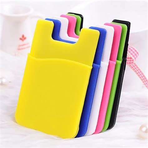 2pcs Silicone 3m Adhesive Sticker Pouch Pocket Sleeve Credit Card Case