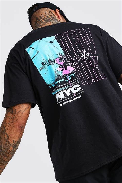 Oversized New York Back Print T Shirt Awesome Shirt Designs