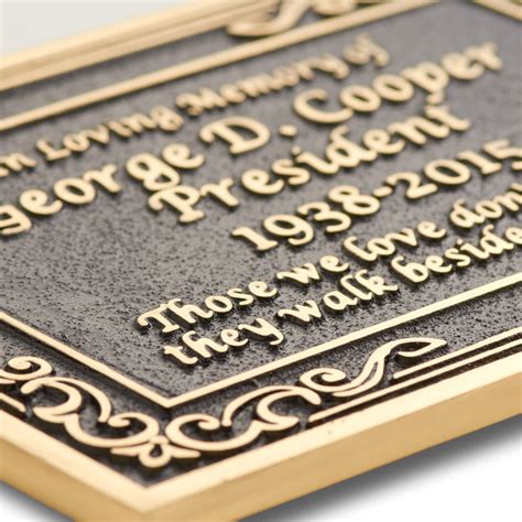 Solid Cast Brass Memorial Plaque Personalized In Full 3d Brass Etsy