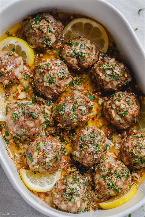 Baked Turkey Meatballs Recipe with Lemon Garlic Butter Sauce – Oven