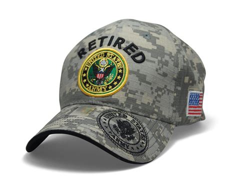 Official Licensed Military Retired Usarmy Caphat Embroidered Digib