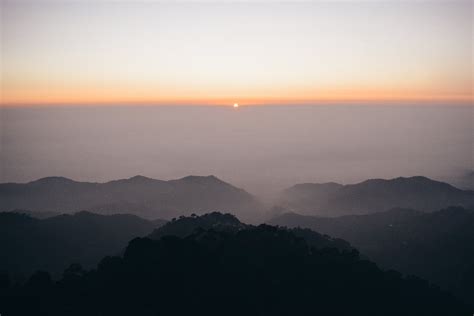 Silhouette Of Mountains During Sunset · Free Stock Photo