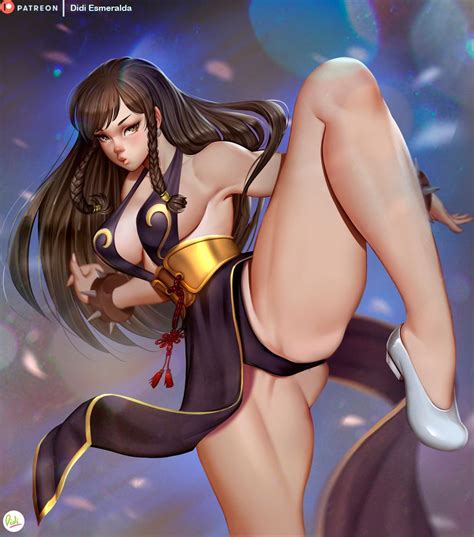 Didi Esmeralda Chun Li Capcom Street Fighter 1girl Alternate Hairstyle Black Dress