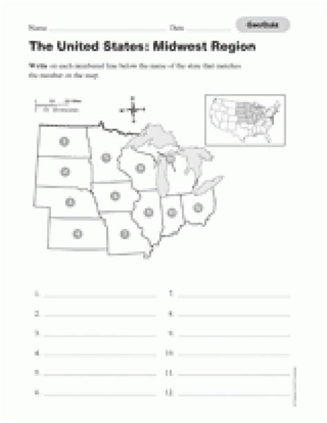 Printable Midwest States And Capitals Worksheet Printable Word Searches
