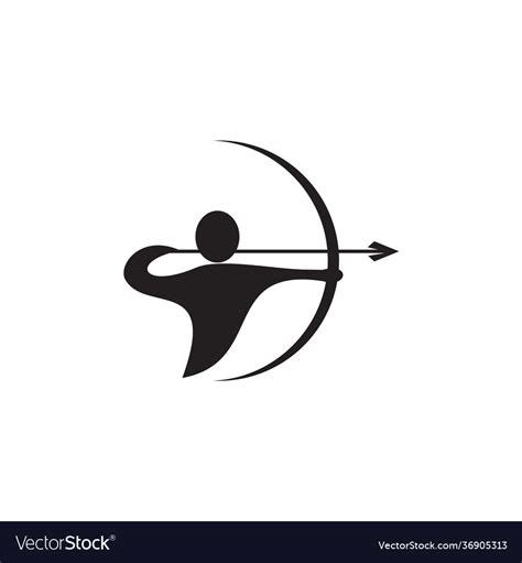 Archer Man Logo Design Template Royalty Free Vector Image