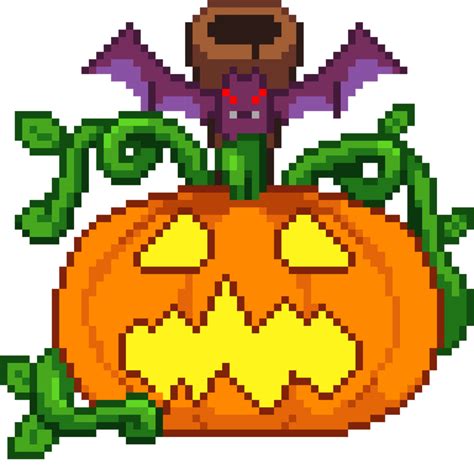 An 8 Bit Retro Styled Pixel Art Illustration Of A Halloween Decoration