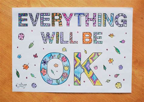 Everything Will Be Ok Typographic A4 Print Printable Etsy