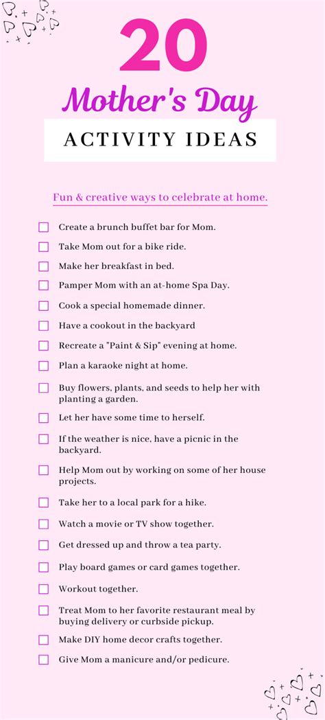 20 Fun Mother S Day Activities If You Re Celebrating At Home Artofit