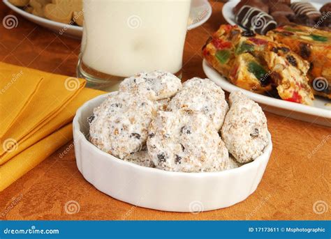 Powdered Sugar Covered Cookies Stock Image Image Of Christmas Candy