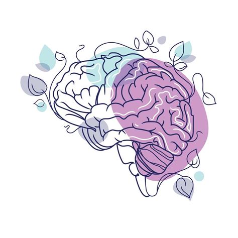 Cerebro Humano En La Ilustraci N De Vector De Estilo Minimalista De