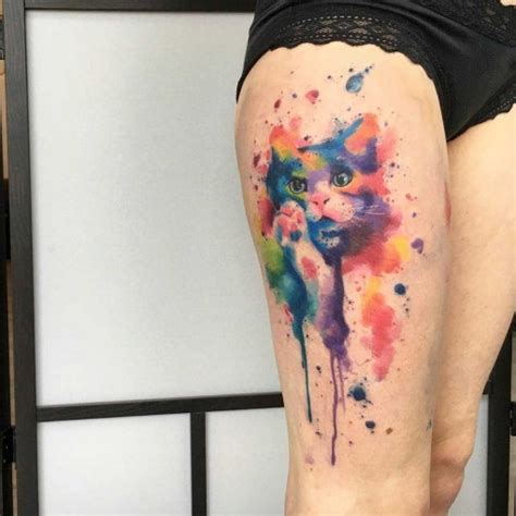 Watercolor Thigh Tattoos Designs Ideas And Meaning Tattoos For You