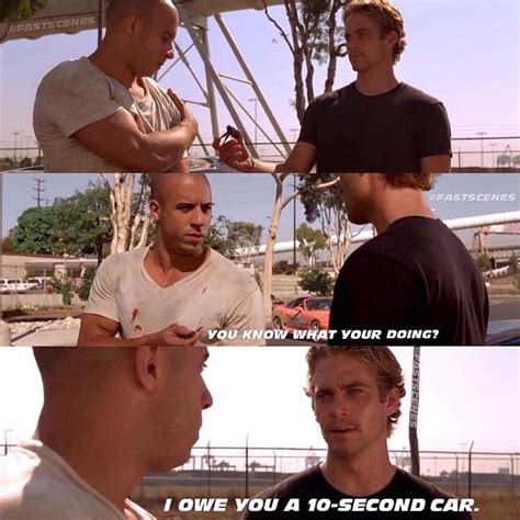 Dominic Toretto And Brian Oconner Vin Diesel And Paul Walker Fast And