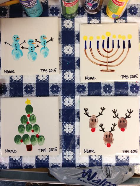 Fingerprint Tile Coasters For Christmas Ts Student Christmas Ts