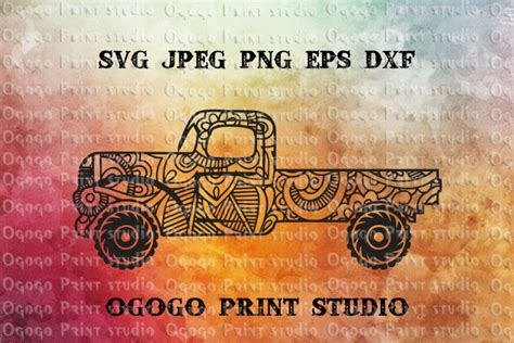 Truck Svg, Zentangle SVG, Car svg, Mandala svg, Cricut file | Картинки