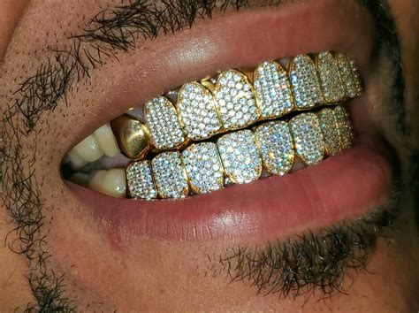 Custom Fit 925 Sterling Silver Iced Out Cubic Zirconia Cz Honey Comb Setting Blocks Grillz Grill