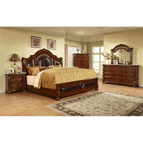 Bessy Traditional Cherry Wood King Platform Bed Cymax Business