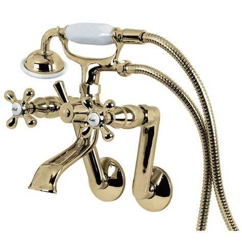 Kingston Brass Victorian 3 Handle Tub Wall Claw Foot Tub Faucet With