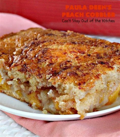 In a large bowl, stir together ¼ cup sugar and cornstarch. Paula Deen's Peach Cobbler - Can't Stay Out of the Kitchen