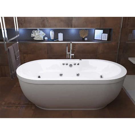 A 120v hot tub is going to give you hydromassage you need right away. Access Embrace 71" Freestanding Whirlpool Bathtub ...