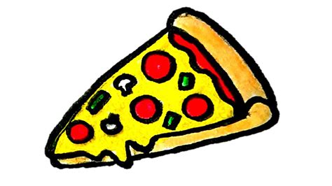 how to draw a pizza piece easy step by step drawing tutorial pizza piece drawing youtube