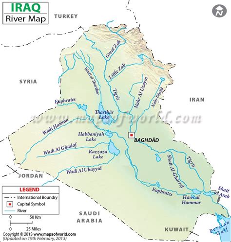 Iraq River Map Major Rivers In Iraq Iraq Map Map Iraq
