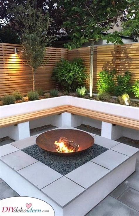 20 Ideen Für Eine Feuerstelle Im Garten Eine Moderne Feuerschale Für