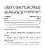 Sample Durable Power Of Attorney Form Pictures