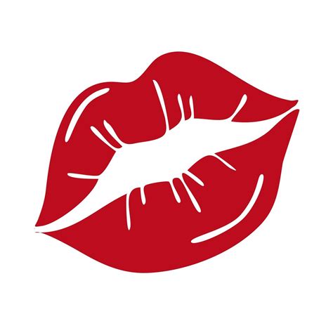 Red Female Lips Isolated On A White Background Vector Illustration