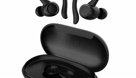 onn. Bluetooth True Wireless Earbuds with Earhook for Sport, Black