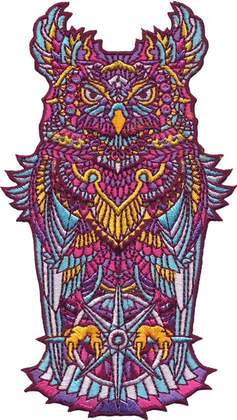 Grand Amethyst Owl Embroidered Patch Bioworkz