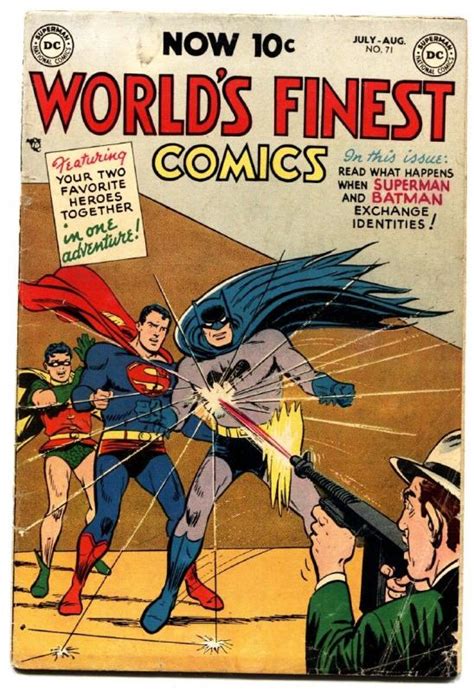 Worlds Finest 71 1954 1st Superman Batman Team Up Scarce Golden Age