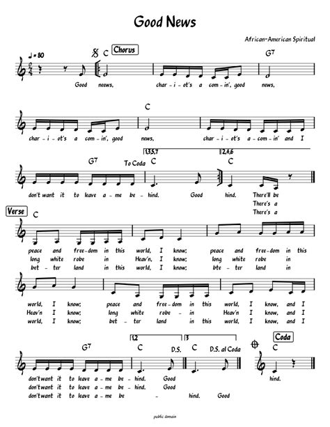 Good News Lead Sheet With Lyrics Sheet Music For Piano Solo