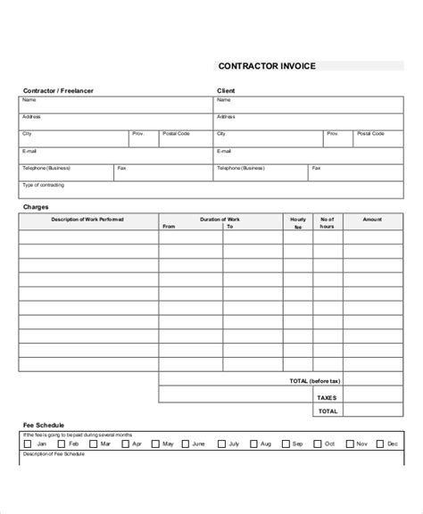 21 Independent Contractor Invoice Template Doctemplates