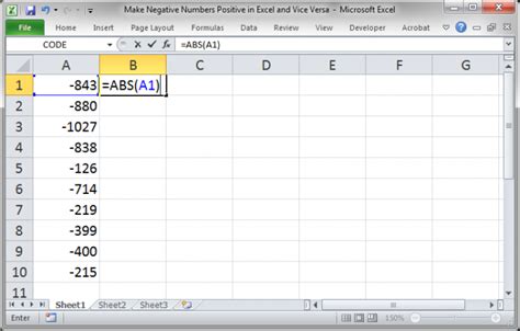 Adding Negative Numbers In Excel