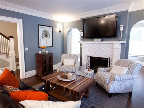 Blue And White Transitional Living Room Hgtv