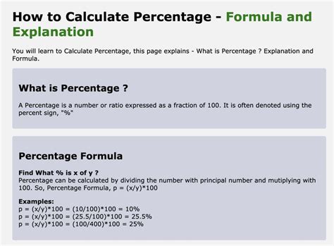 How To Calculate Percentage Formula And Explaination Percent Sign